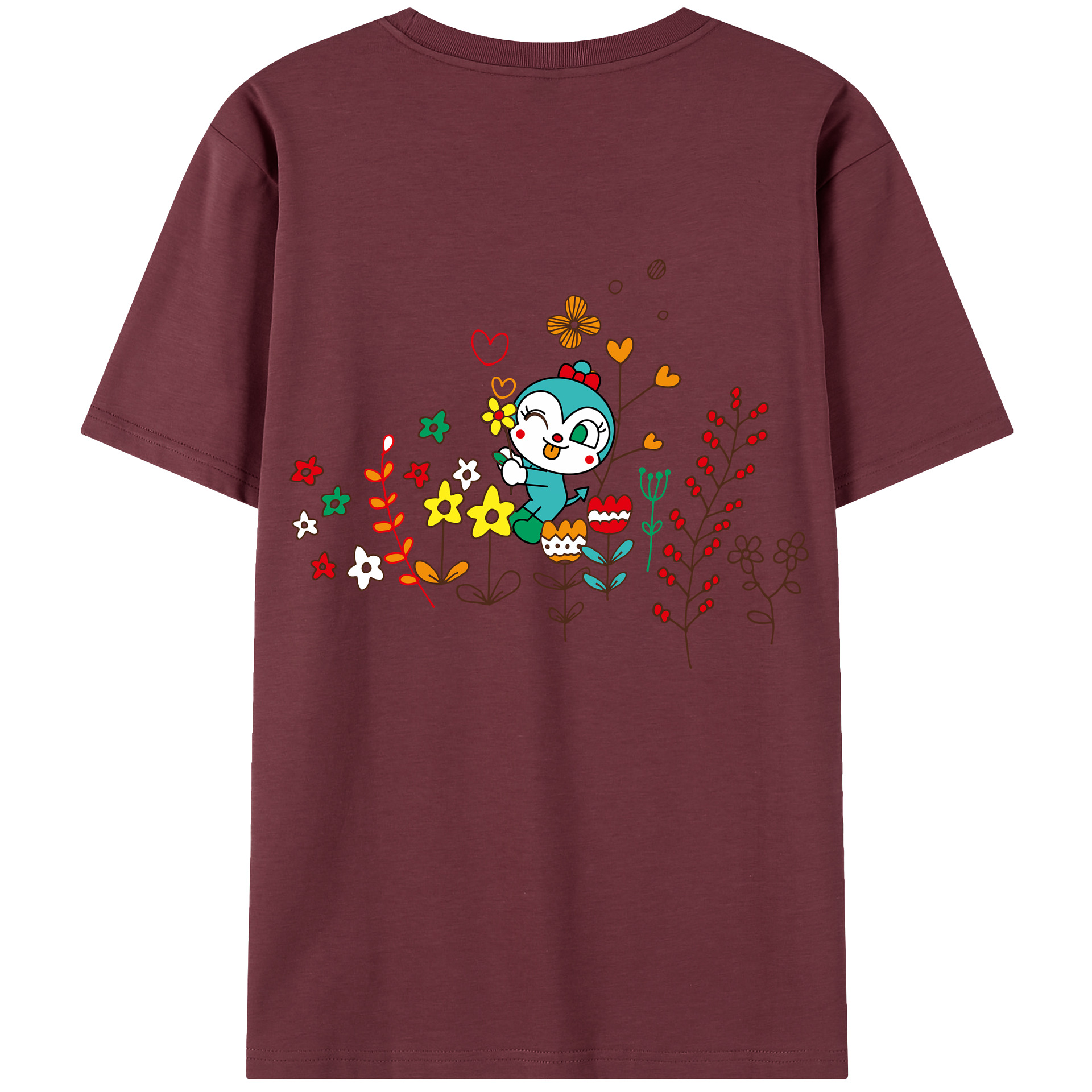 （画像用） アンパンマン Anpanman 綿100％半袖Tシャツ（背面プリント）